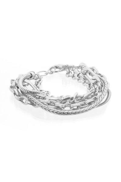 MULTI METAL CHAIN LAYERED BRACELET