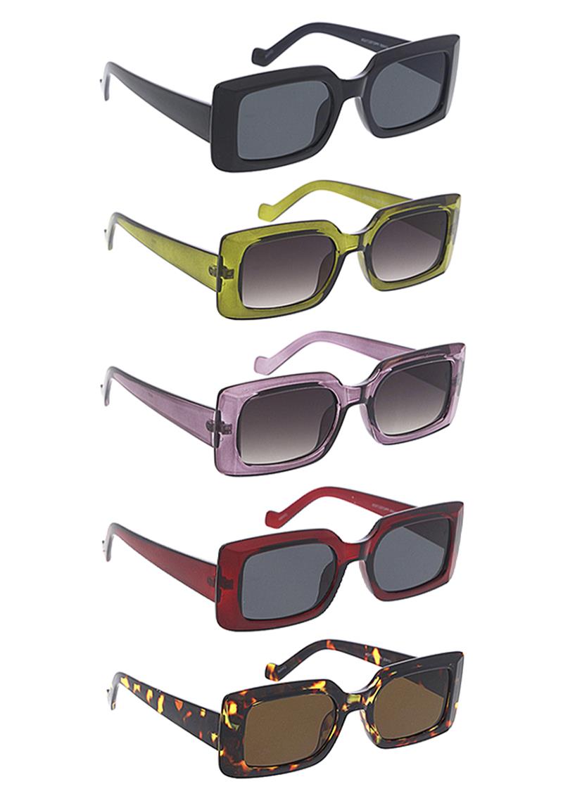 STYLISH SQUARE COLOR ACRYLIC DESIGN SUNGLASSES 1DZ
