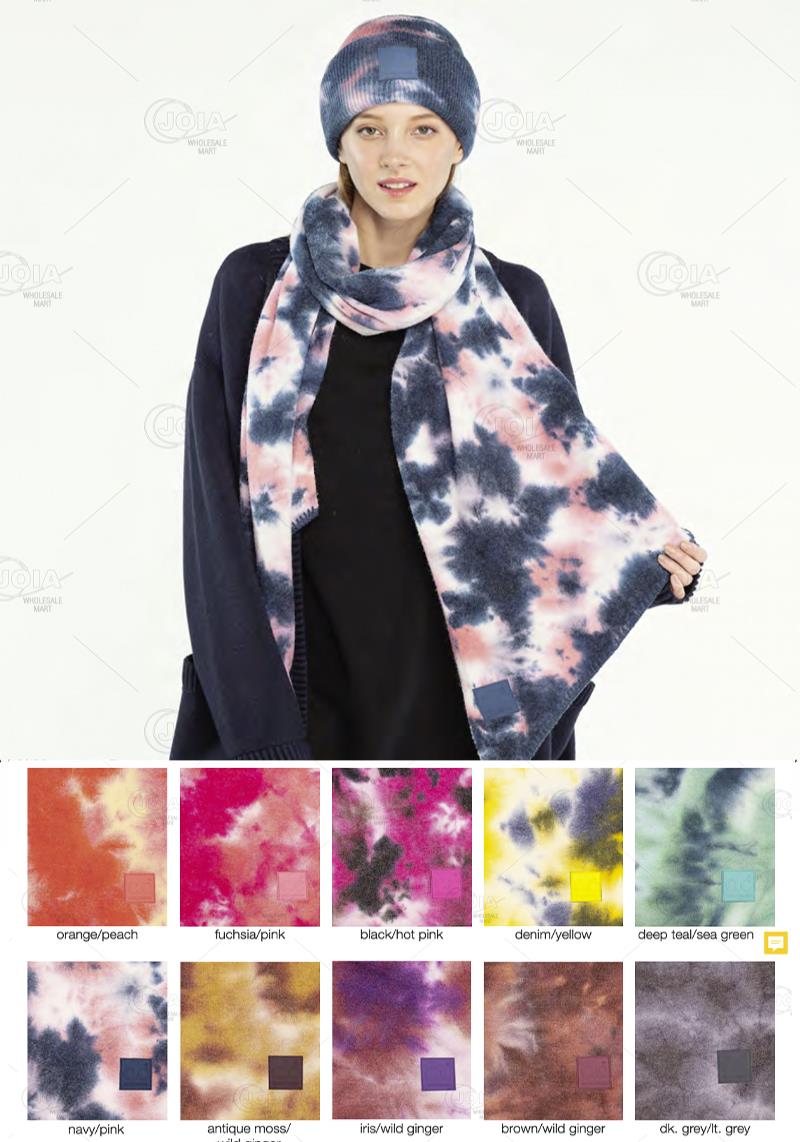 CC TIE DYE SCARF WITH RUBBER PATCH