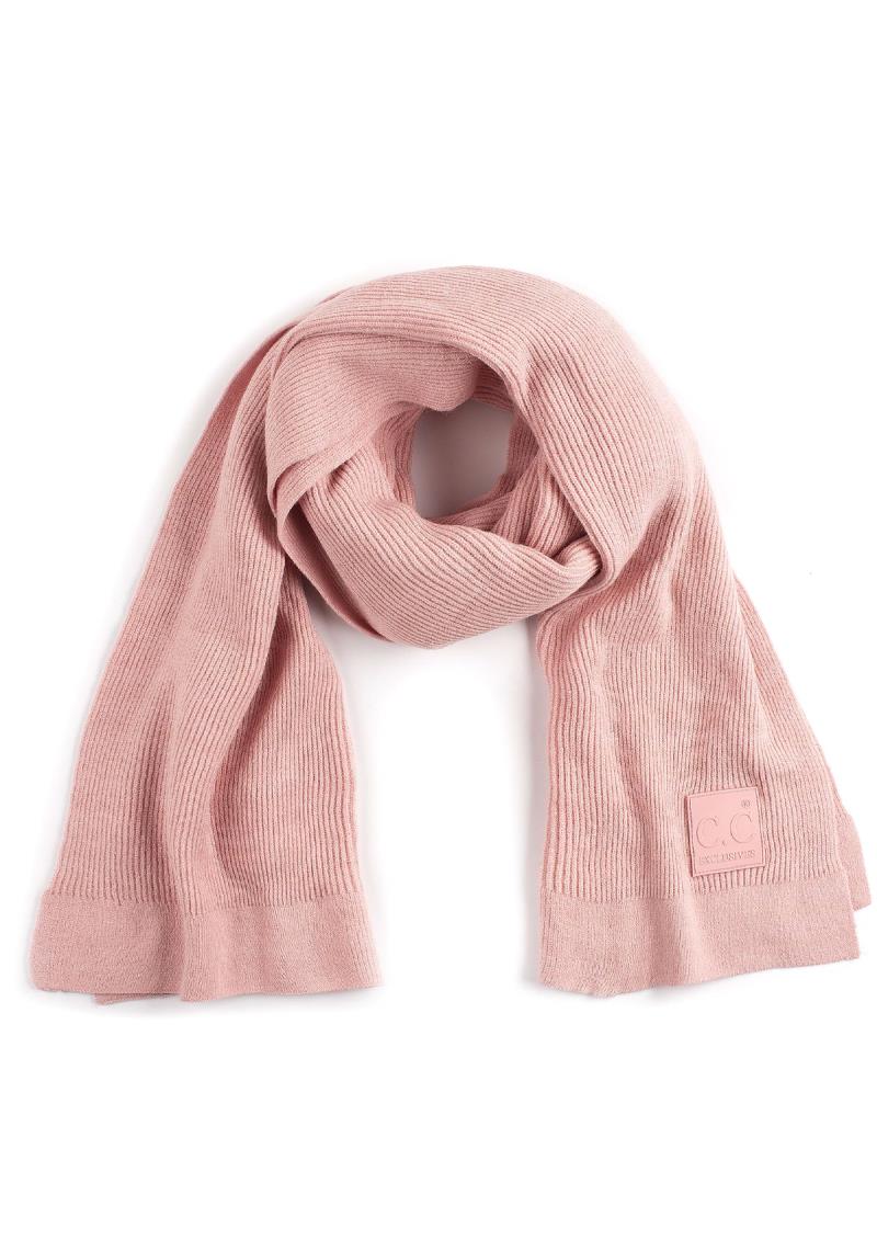CC SOLID RIBBED KNIT SCARF CC RUBBER PATCHCC SOLID RIBBED KNIT SCARF CC RUBBER PATCH