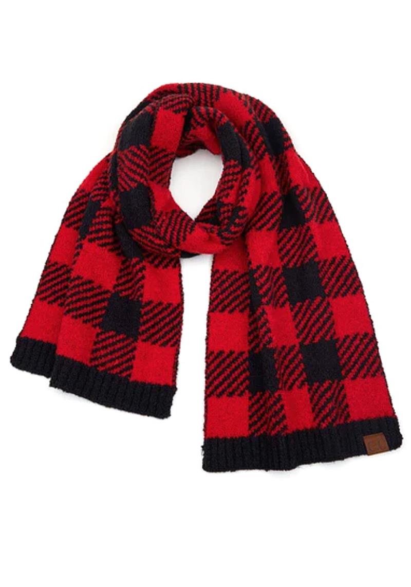 BUFFALO PRINT JACQUARD KNIT SCARF