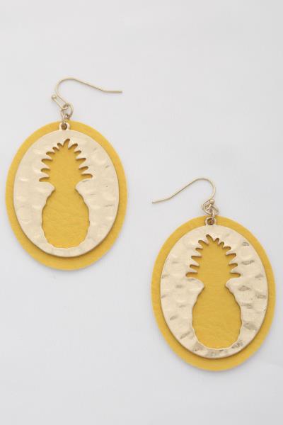 CUT OUT PINEAPPLE DANGLE EARRING