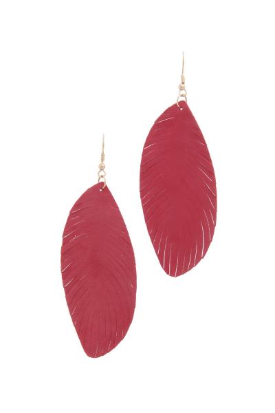 GENUINE LEATHER DROP EARRING