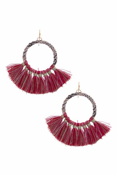 HOOP TASSEL DANGLE EARRING