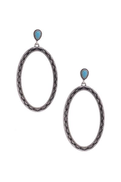 LONG OVAL EARRING