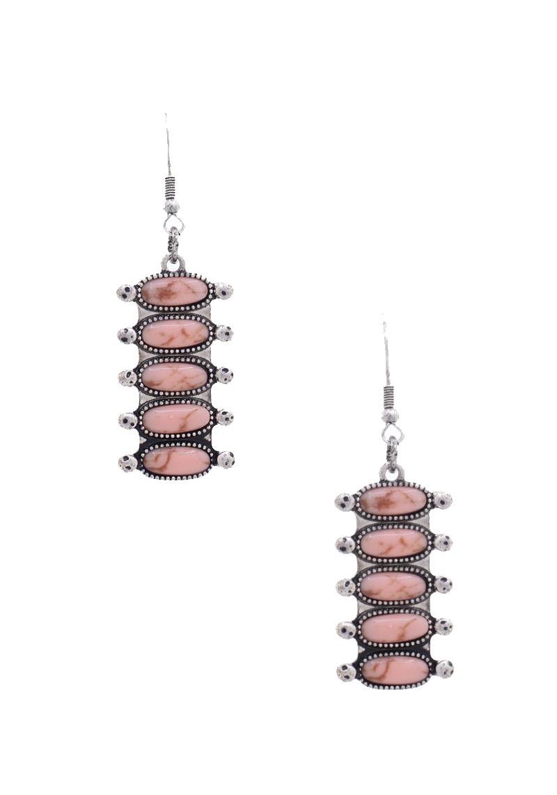 WESTERN RECTANGLE DROP EARRING