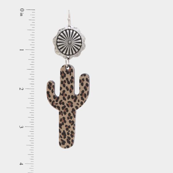 CACTUS TROPIC DESIGN CRICLE DROP EARRING