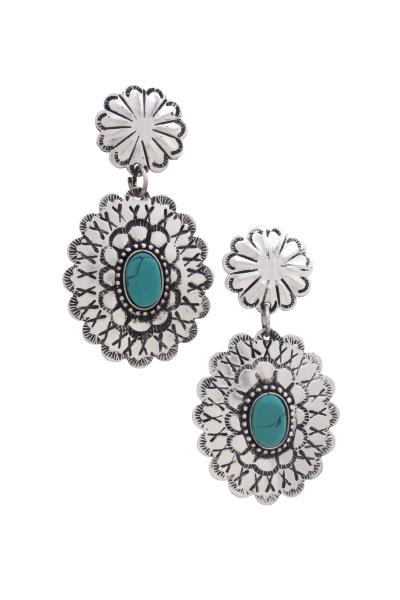 WESTERN DOUBLE FLOWER DROP EARRING