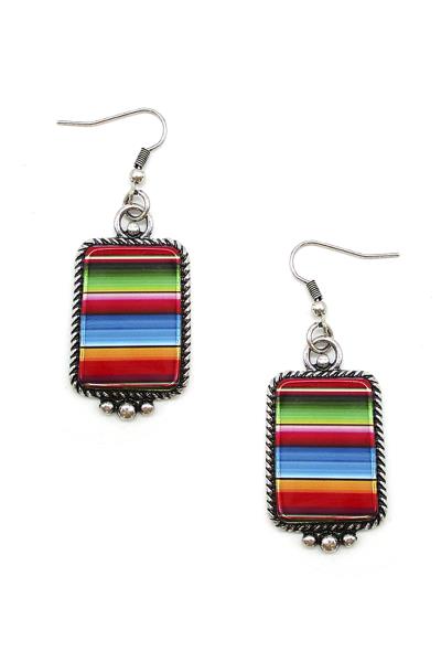WESTERN STYLE RECTANGLE EARRING