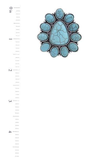 WESTERN STYLE NATURAL STONE FLOWER EARRING