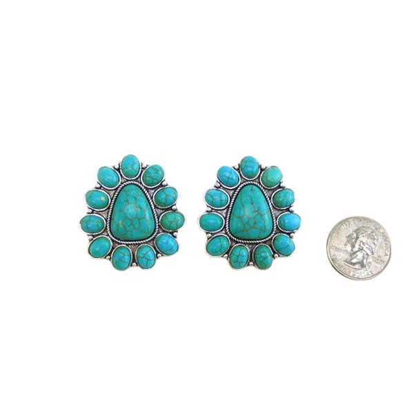 WESTERN STYLE NATURAL STONE FLOWER EARRING