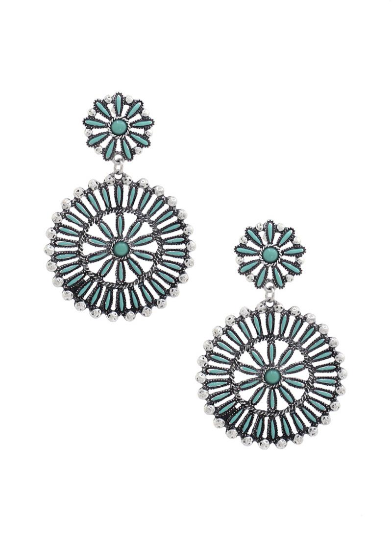 WESTERN STYLE FLOWER PATTERN DANGLE EARRING