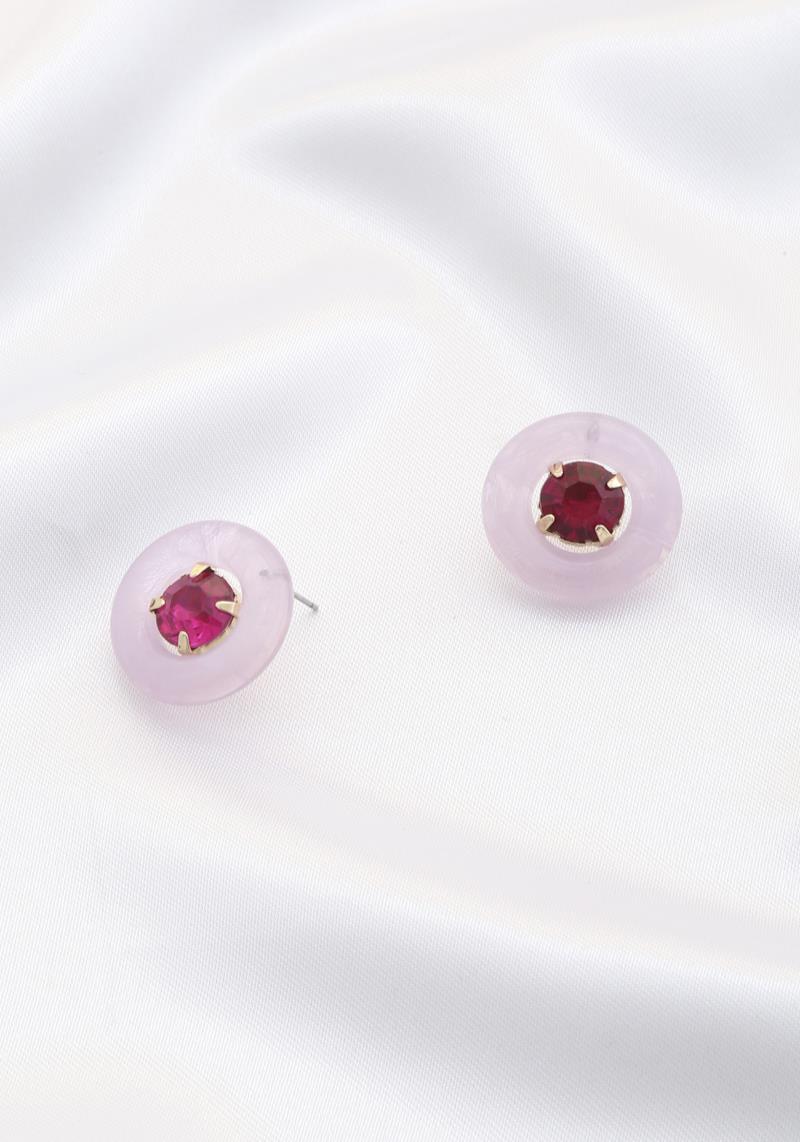 ACRYLIC ROUND CRYSTAL POST EARRING