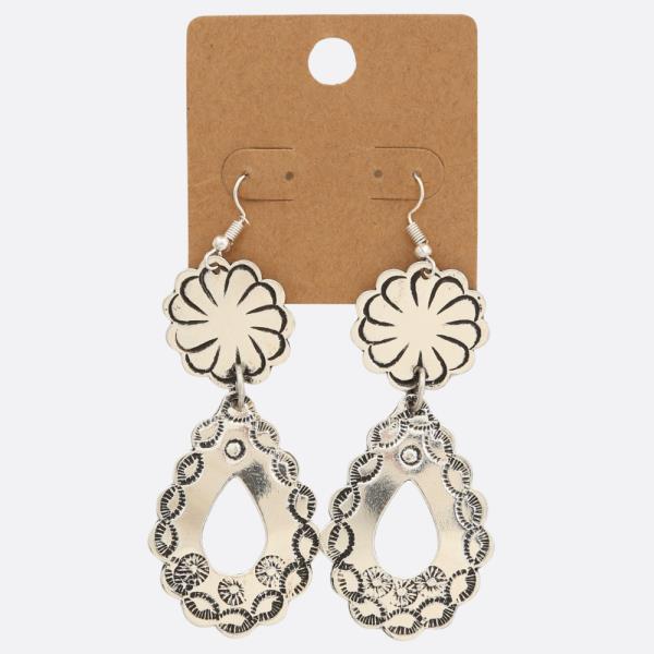 WESTERN STYLE TEARDROP DANGLE EARRING