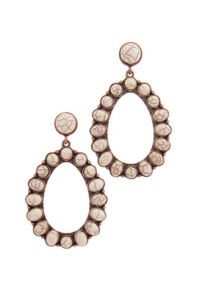 BEADED TEARDROP SHAPE POST DROP EARRING