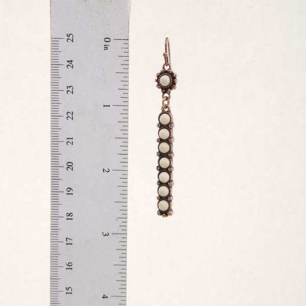 BEADED LONG BAR DANGLE EARRING