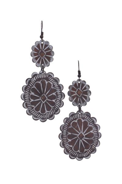 WESERTN CONCHO DANGLE EARRING