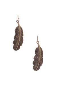 METAL LEAF HOOK EARRING