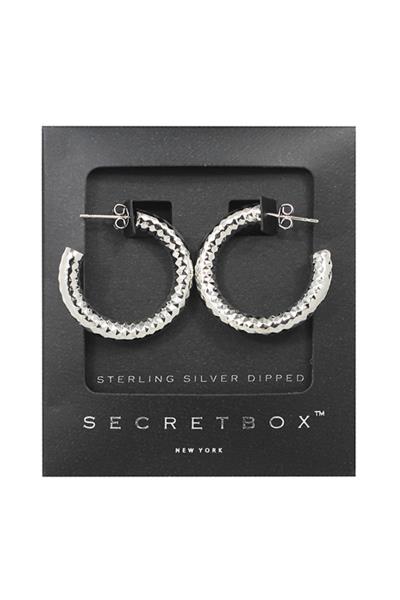 SECRET BOX 14 KARAT GOLD DIPPED HOOP EARRING