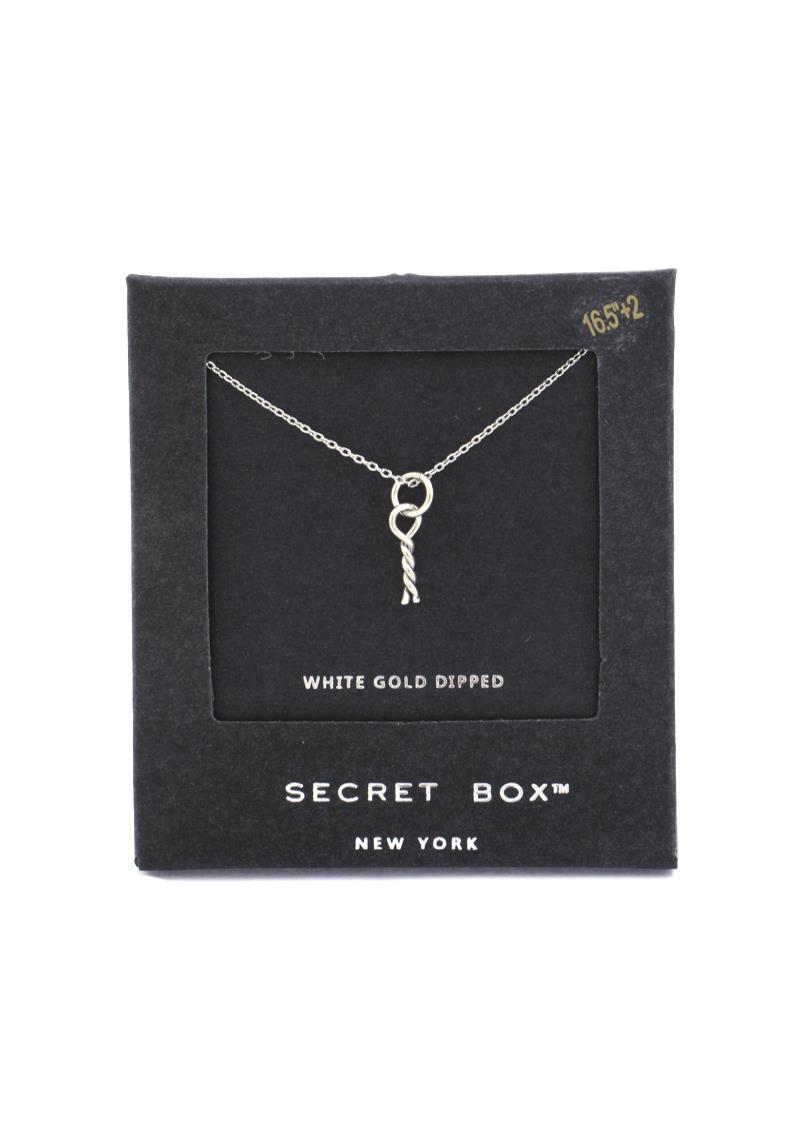 SECRET BOX TWISTED KNOT CHARM NECKLACE