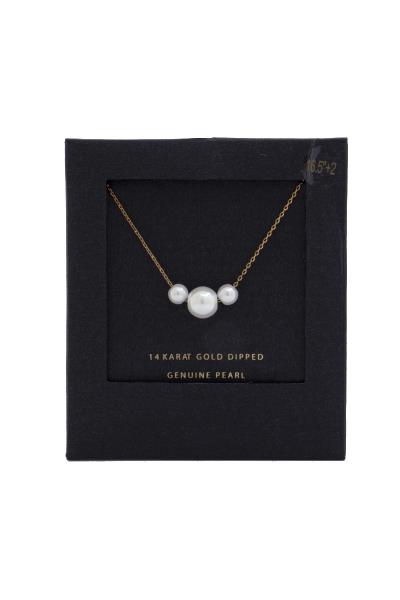 GENUINE PEARL 14K GOLD DIPPED NECKLACE