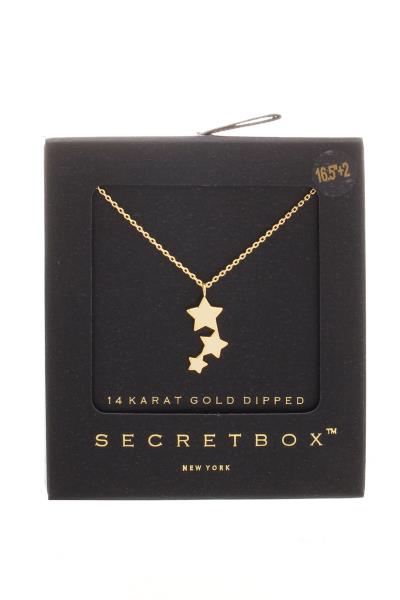 SECRET BOX 3 STAR DAINTY METAL NECKLACE