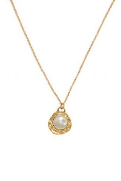 14K GOLD DIPPED PEARL PENDANT NECKLACE