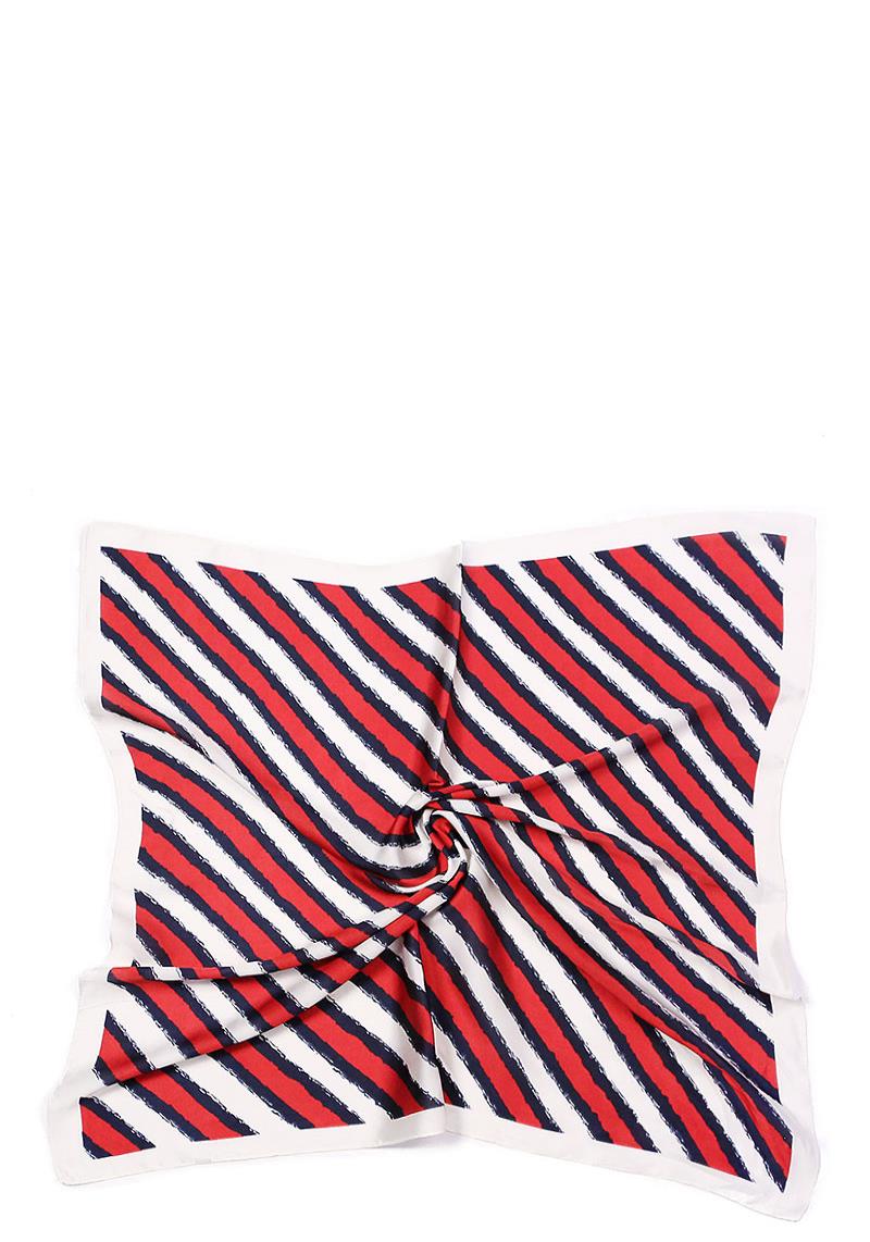TRI-COLORED STRIPE SILKY BANDANA