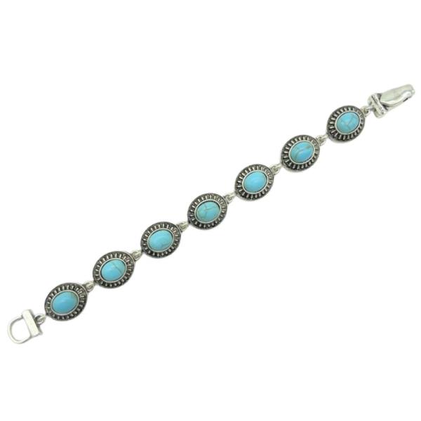 WESTERN CONCHO TURQUOISE BEAD BRACELET