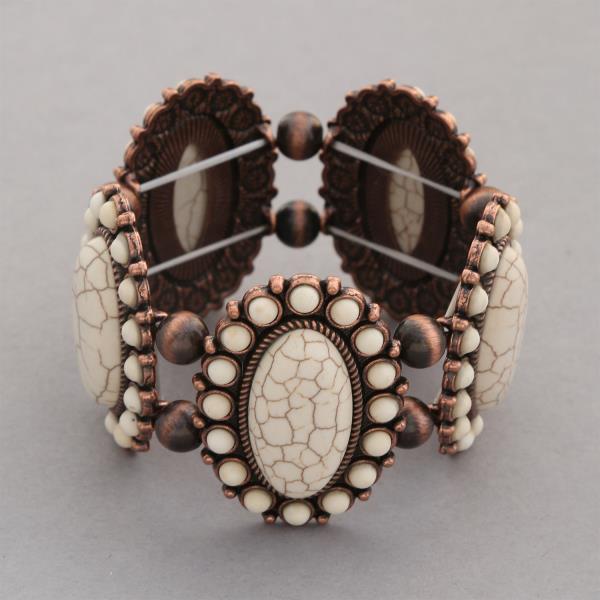 CHIC STRETCHABLE MULTI BEAD AND STONE BRACELET