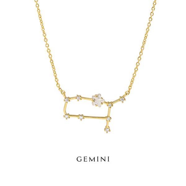 GEMINI CONSTELLATION STAR CHARM PENDANT NECKLACE
