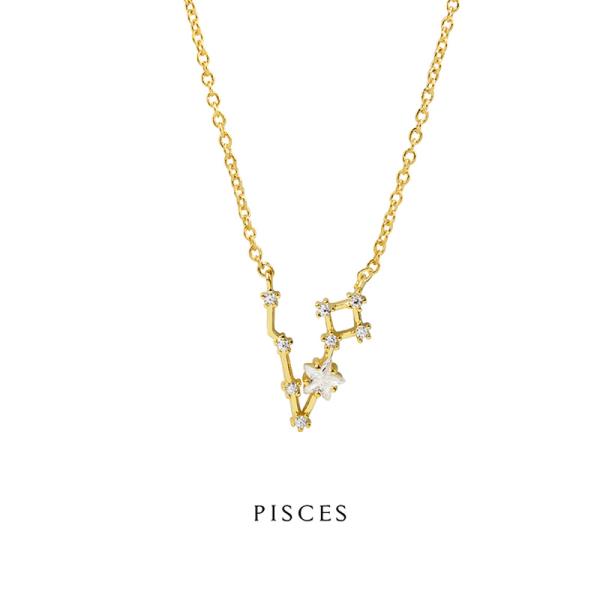 PISCES CONSTELLATION STAR CHARM PENDANT NECKLACE