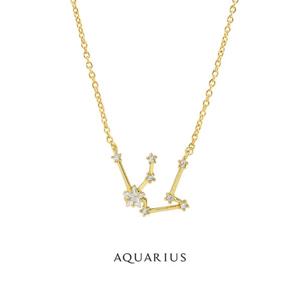 AQUARIUS CONSTELLATION STAR CHARM PENDANT NECKLACE