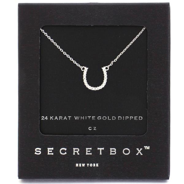 SECRET BOX HORSE SHOE CHARM NECKLACE