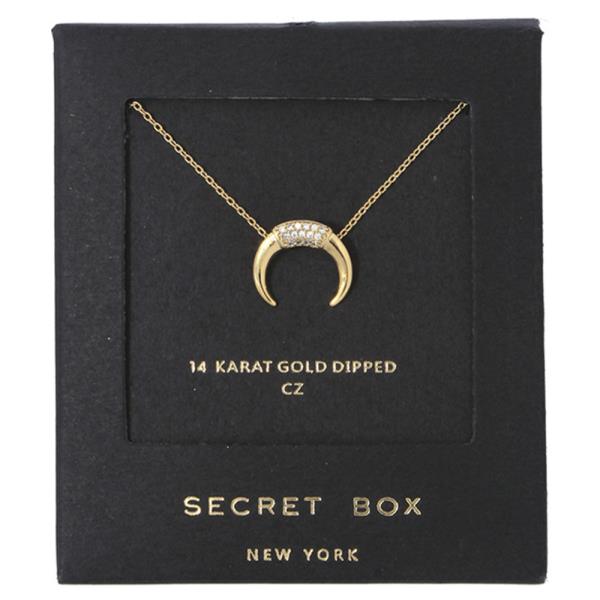 14 KARAT GOLD &  WHITE GOLD DIPPED CZ PENDANT NECKLACE