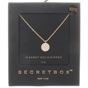 SECRET BOX RHINESTONE CIRCLE PENDNAT NECKLACE