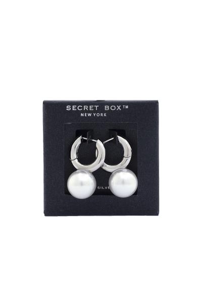 PEARL BEAD 14K GOLD DPPED HUGGIE EARRING