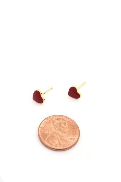 SECRET BOX COLOR HEART STUD EARRING