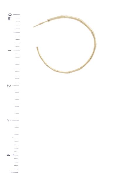 SECRET BOX BAMBOO SHAPE OPEN CIRCLE HOOP EARRING