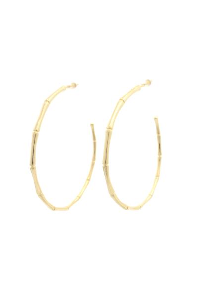 SECRET BOX BAMBOO SHAPE OPEN CIRCLE HOOP EARRING