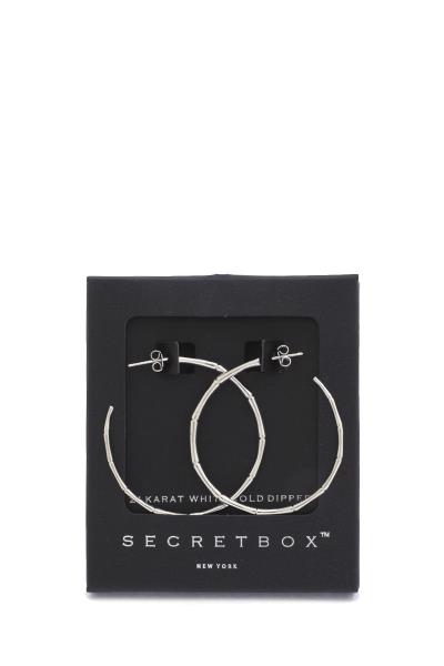 SECRET BOX BAMBOO SHAPE OPEN CIRCLE HOOP EARRING