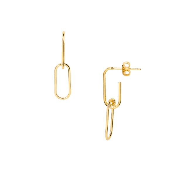 SECRET BOX DOUBLE OVAL SHAPE DROP EARRING
