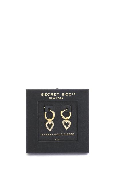 SECRET BOX DAINTY HEART CHARM EARRING