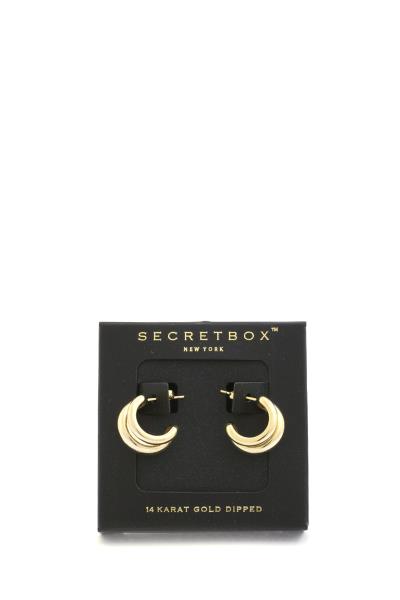SECRET BOX MINI METAL OPEN HOOP EARRING