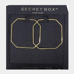 SECRET BOX 14K GOLD DIPPED OCTAGON EARRING