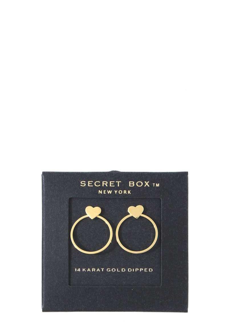 HEART SHAPE CIRCLE POST DROP EARRING