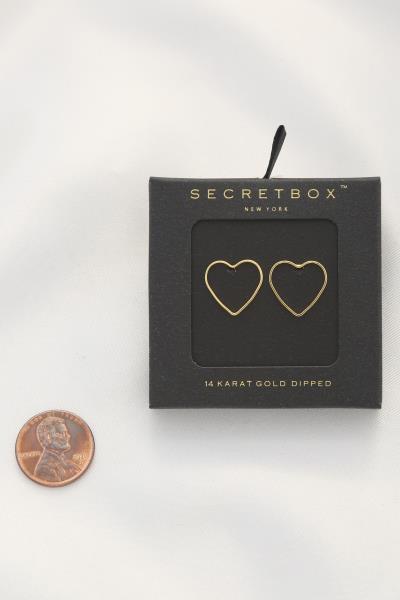 SECRET BOX DAINTY HEART SHAPE POST EARRING