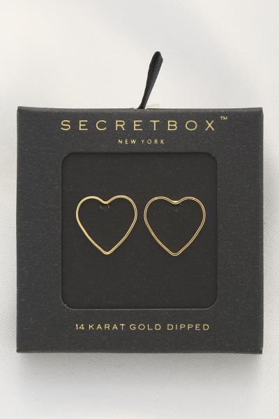 SECRET BOX DAINTY HEART SHAPE POST EARRING