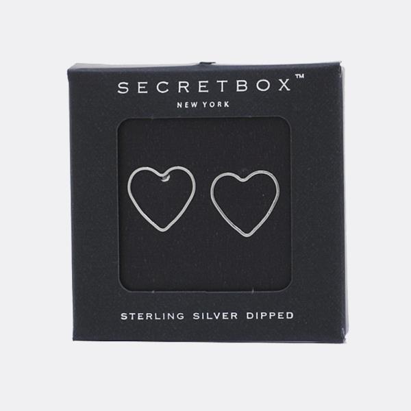 SECRET BOX DAINTY HEART SHAPE POST EARRING
