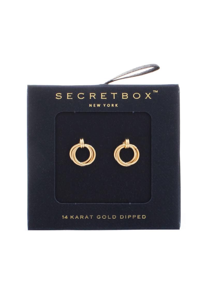 SECRET BOX METAL MULTI RING STUD EARRING